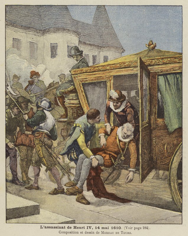 Die Ermordung von König Heinrich IV. von Frankreich, 14. Mai 1610 von Georges Moreau de Tours