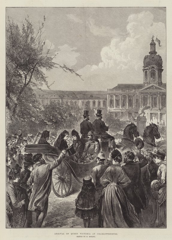 Ankunft von Königin Victoria in Charlottenburg (Gravur) von German School