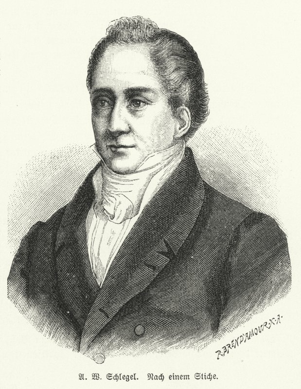 August Wilhelm Schlegel, deutscher Dichter und Übersetzer (Lithografie) von German School