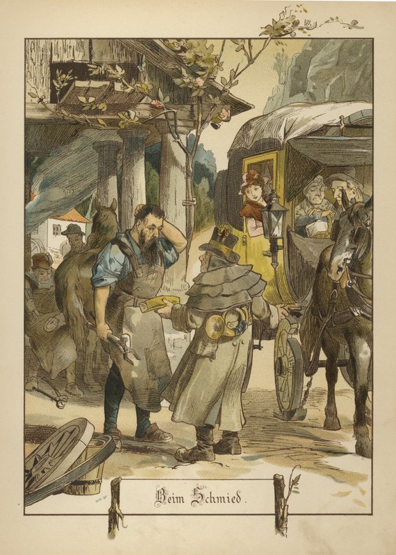 Schmied (Farblithografie) von German School