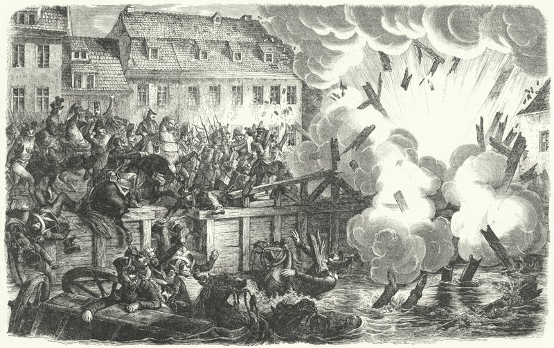 Sprengung der Elsterbrücke, Schlacht bei Leipzig von German School