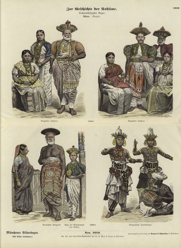 Ceylonesische Kostüme, 1880 von German School