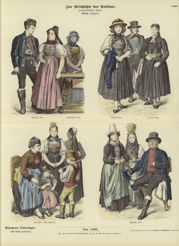 Kostüme aus Baden, Deutschland, 19. Jahrhundert von German School