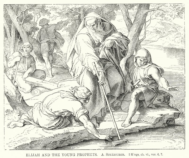 Elia und die jungen Propheten, 2. Könige, Kap. vi, Vers 6, 7 von German School