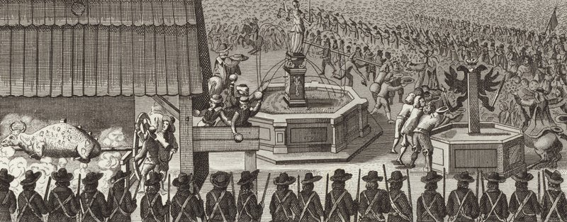 Fest in Frankfurt am Main, Deutschland, zur Feier der Krönung eines Heiligen Römischen Kaisers. Illustration für Bilder-Atlas von German School