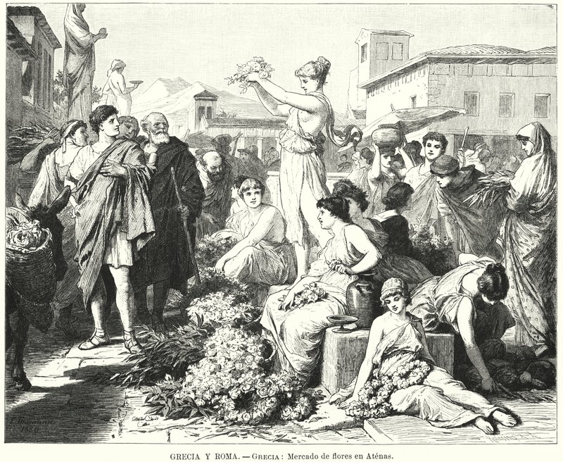 Blumenmarkt in Athen, Antikes Griechenland von German School