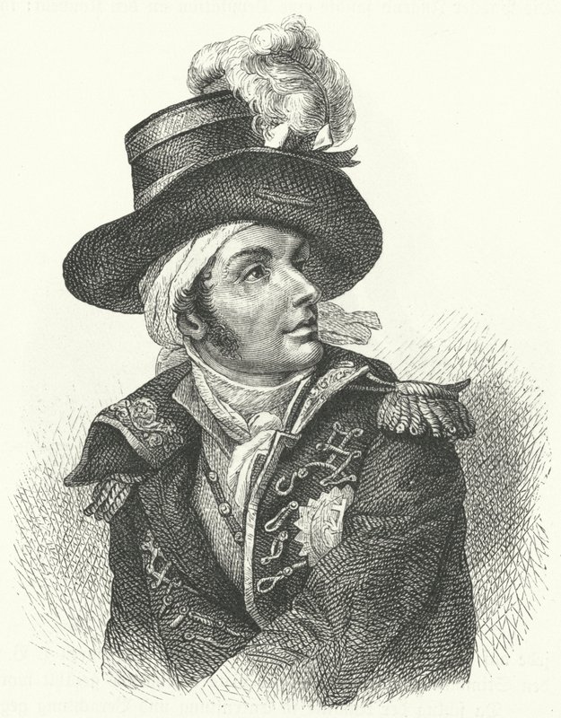 François de Charette, französischer royalistischer Soldat und Politiker, einer der Anführer des Vendee-Aufstands gegen das französische Revolutionsregime (Stich) von German School