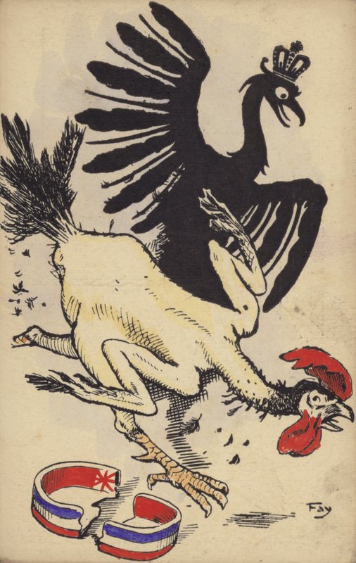 Französischer Hahn flieht vor dem deutschen Adler von German School
