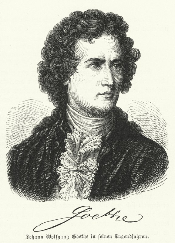 Der deutsche Autor Johann Wolfgang Goethe (1749-1832) in seiner Jugend von German School