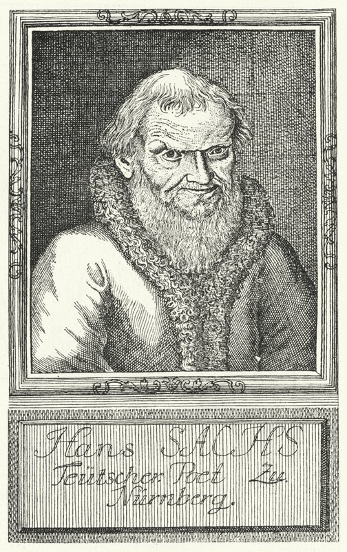 Hans Sachs, deutscher Dramatiker und Schriftsteller (Stich) von German School