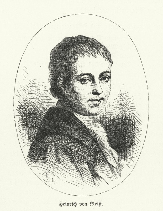 Heinrich von Kleist, deutscher Dichter, Dramatiker, Romanautor und Kurzgeschichtenschreiber (Lithografie) von German School