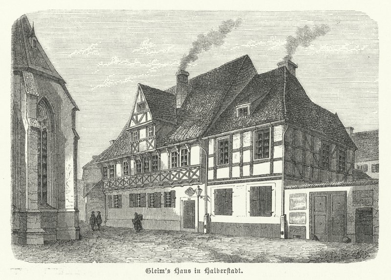 Haus des Dichters Johann Wilhelm Ludwig Gleim, Halberstadt, Deutschland (Stich) von German School