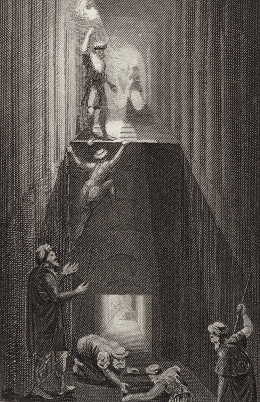 Innenraum der Großen Pyramide von Gizeh, Ägypten. Illustration für Bilder-Atlas von German School