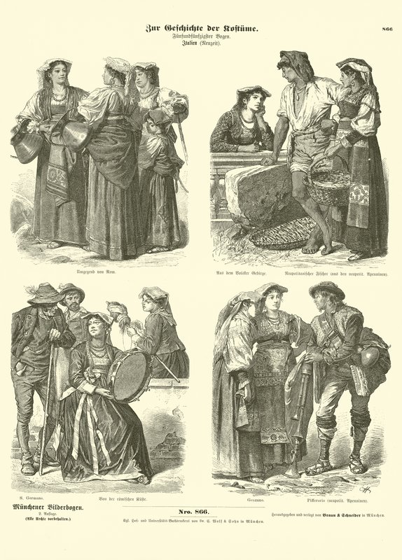 Italienische Kostüme, spätes 19. Jahrhundert von German School