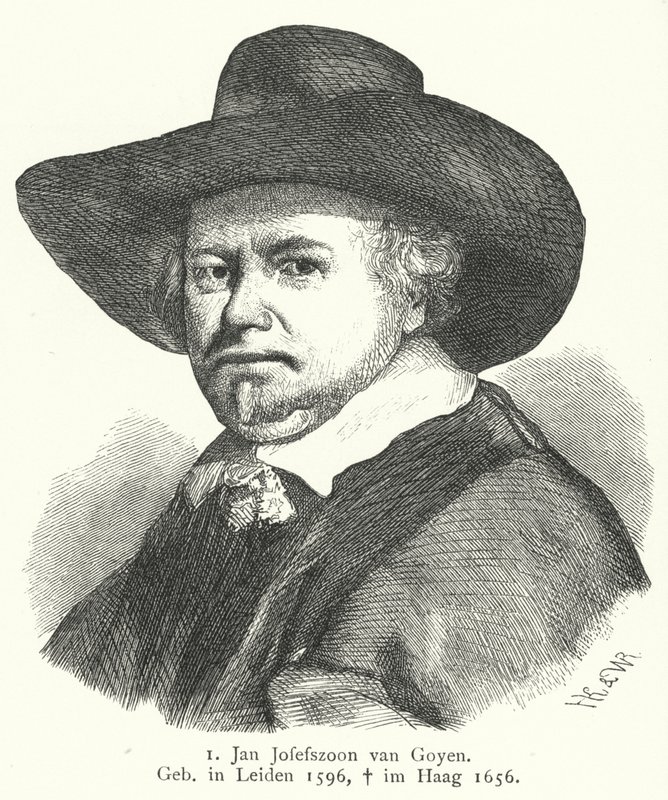 Jan van Goyen, Maler des niederländischen Goldenen Zeitalters (Gravur) von German School