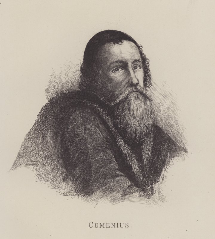 Johann Amos Comenius, tschechischer Philosoph, Theologe und Bildungskämpfer (Lithografie) von German School