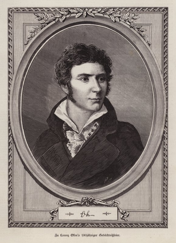 Lorenz Oken, deutscher Naturforscher, Botaniker, Biologe und Ornithologe (Stich) von German School