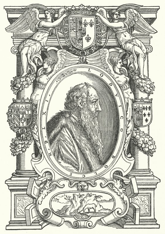 Ludovico Dolce, italienischer Autor, Maltheoretiker und Humanist von German School