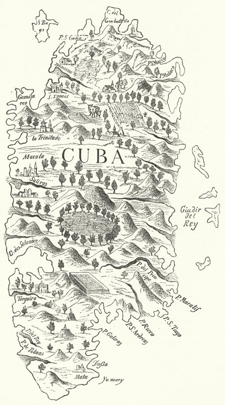 Karte von Kuba, ca. 1500 von German School