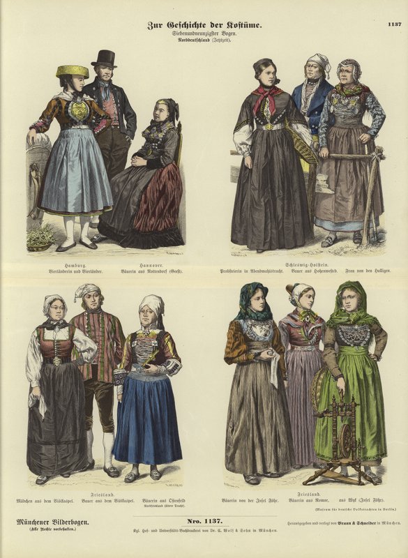Norddeutsche Kostüme, späte 19. Jahrhundert von German School