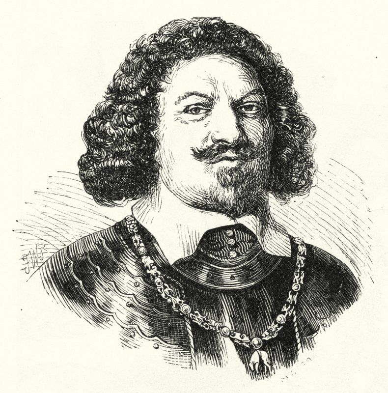 Ottavio Piccolomini, italienischer General in der Armee des Heiligen Römischen Reiches im Dreißigjährigen Krieg (Gravur) von German School
