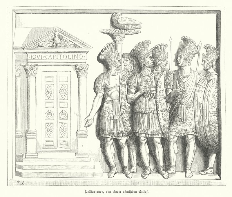 Prätorianergarde, nach einem römischen Relief von German School