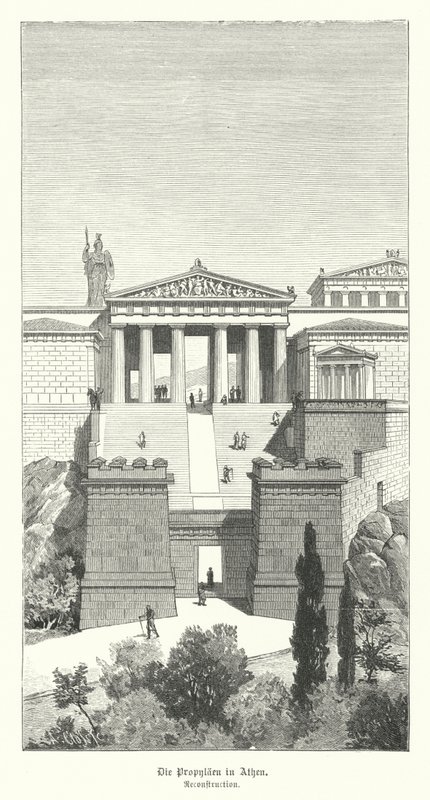 Propyläen, Eingang zur Akropolis von Athen, Antikes Griechenland von German School