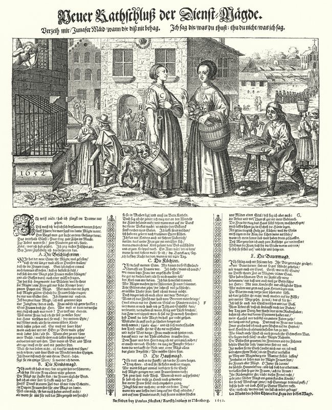Satirisches Gedicht über die Laster der Diener von German School
