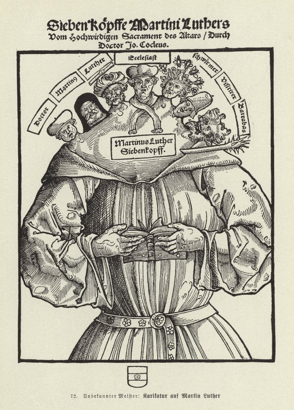 Sieben Köpfe von Martin Luther von German School