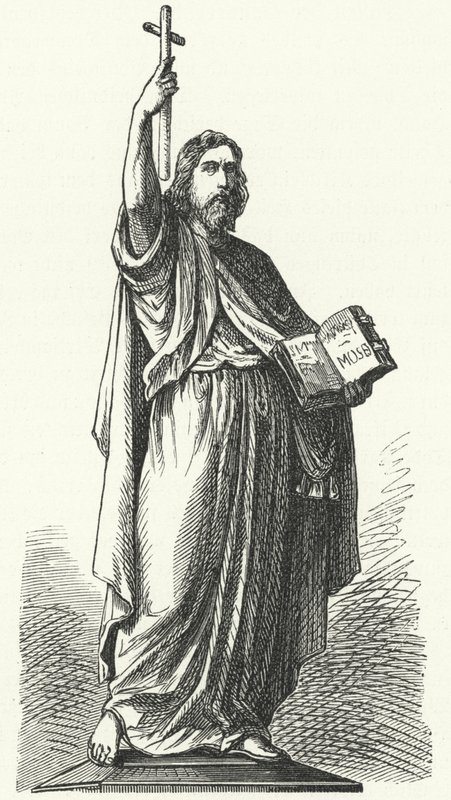 Statue des heiligen Bonifatius (ca. 675-754), angelsächsischer Missionar in den germanischen Teilen des fränkischen Reiches, in Fulda von German School