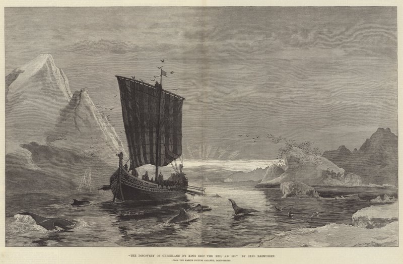 Die Entdeckung Grönlands durch König Erik den Roten, AD 983 (Stich) von German School