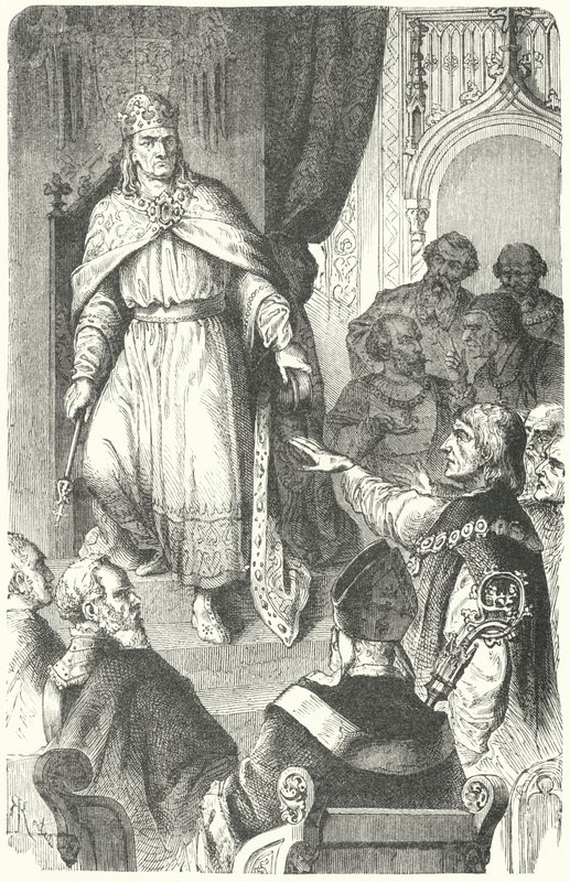 Der Heilige Römische Kaiser Karl IV. erlässt die Goldene Bulle von 1356 von German School