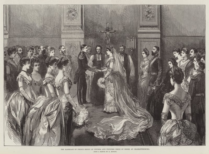 Die Hochzeit von Prinz Heinrich von Preußen und Prinzessin Irene von Hessen in Charlottenburg (Gravur) von German School