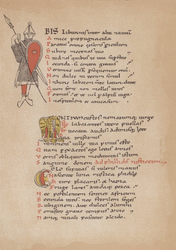 Die Poesie des Horaz in einem französischen Manuskript aus dem 12. Jahrhundert von German School