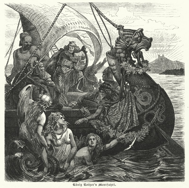 Die Seereise von König Rother (Gravur) von German School