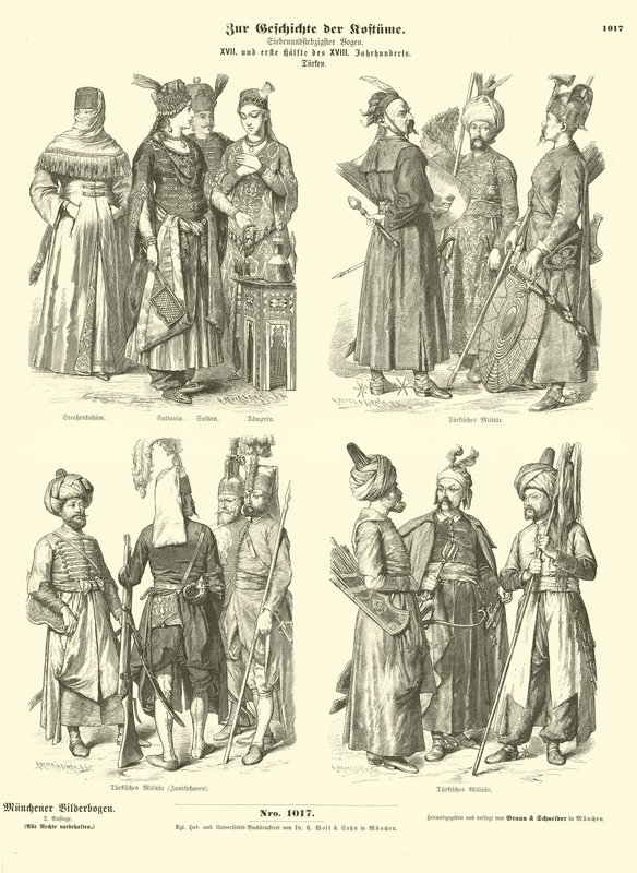 Türkische Kostüme, 17. und erste Hälfte des 18. Jahrhunderts von German School