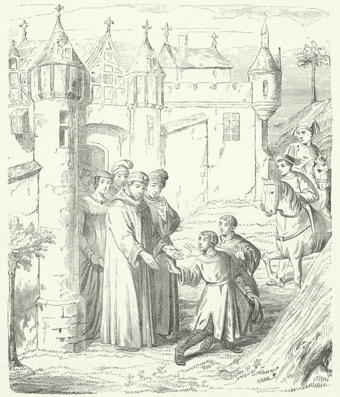Venezianische Kaufleute Niccolo und Maffeo Polo verlassen Konstantinopel in Richtung Osten von German School