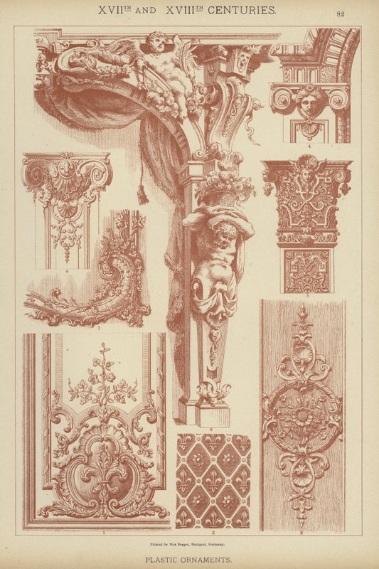 17. und 18. Jahrhundert, plastische Ornamente von German School