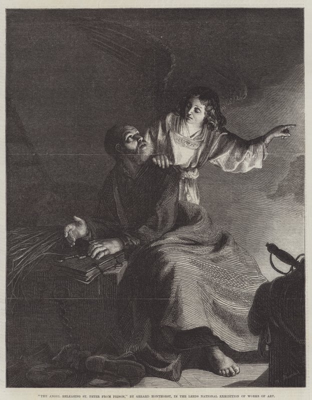 Der Engel, der St. Peter aus dem Gefängnis befreit von Gerrit van Honthorst