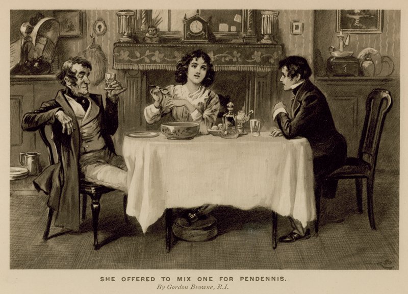 Illustration für Die Geschichte von Pendennis von Thackeray von Gordon Frederick (after) Browne