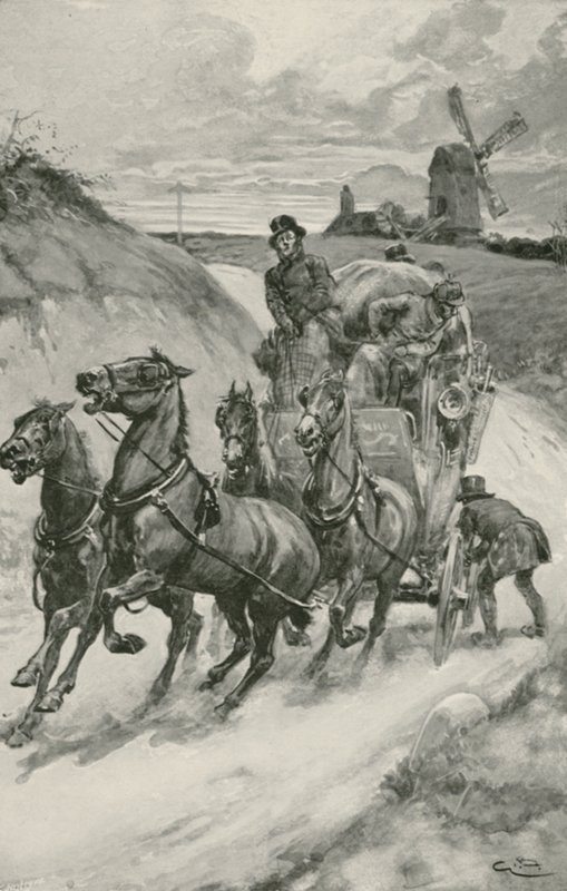 Eine Postkutsche in alten Zeiten von Gordon Frederick Browne