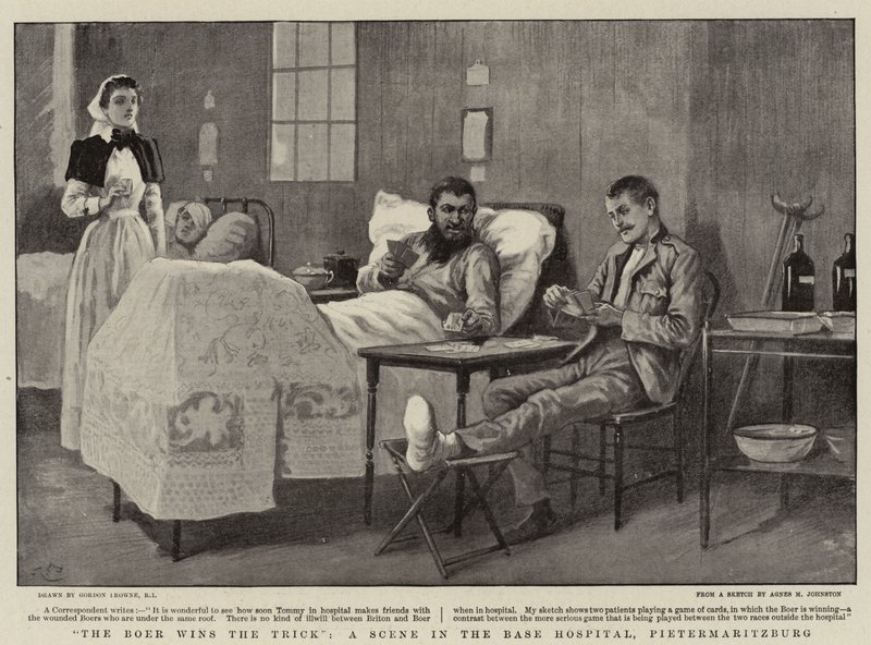 Der Bure gewinnt den Trick, eine Szene im Basis-Krankenhaus, Pietermaritzburg von Gordon Frederick Browne