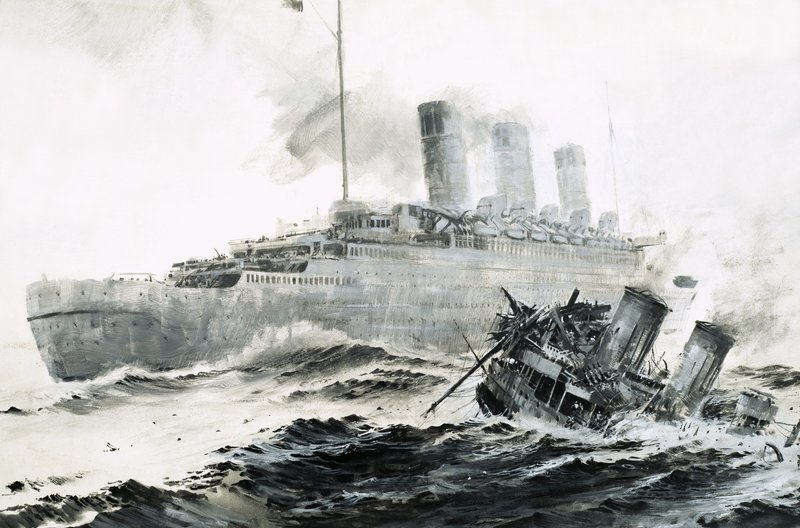 Die Queen Mary kollidiert mit ihrem Begleitschiff, der Curacoa, und versenkt das Schiff von Graham Coton