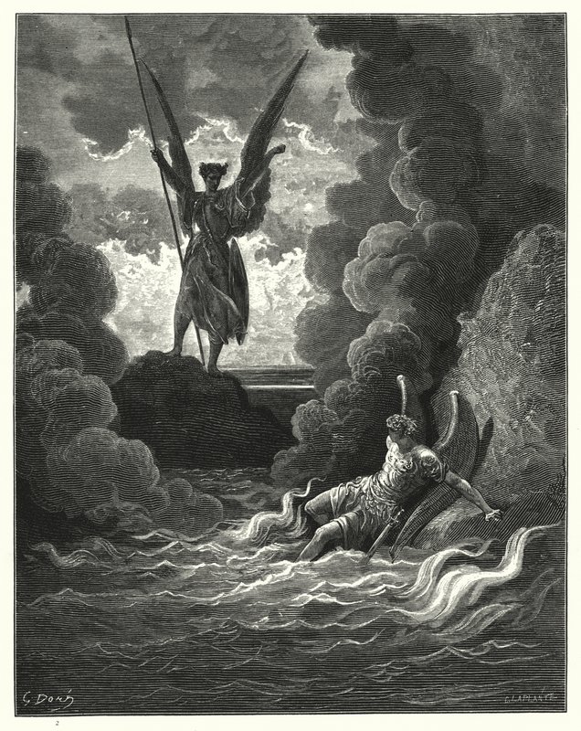 Illustration von Gustave Doré für Miltons Paradise Lost, Buch I, Zeilen 221, 222 von Gustave Dore