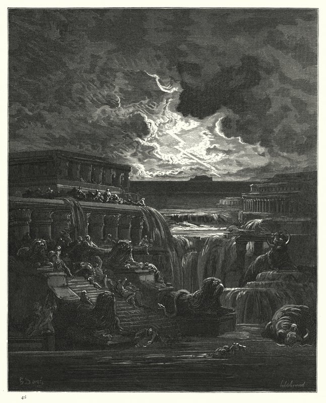 Illustration für Miltons Paradise Lost, Buch XI, Zeilen 747-749 von Gustave Dore