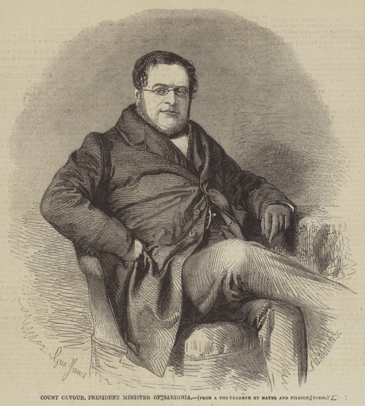 Graf Cavour, Präsident und Minister von Sardinien von Gustave Janet