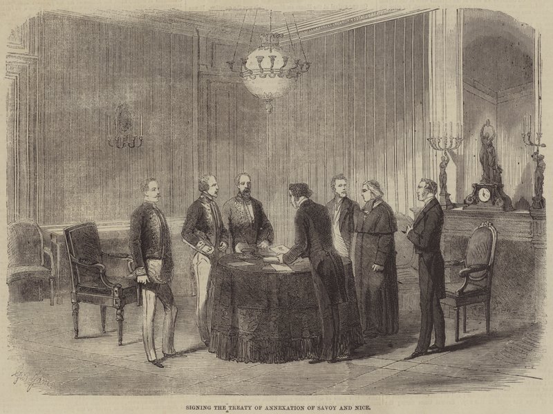 Unterzeichnung des Vertrags zur Annexion von Savoyen und Nizza von Gustave Janet