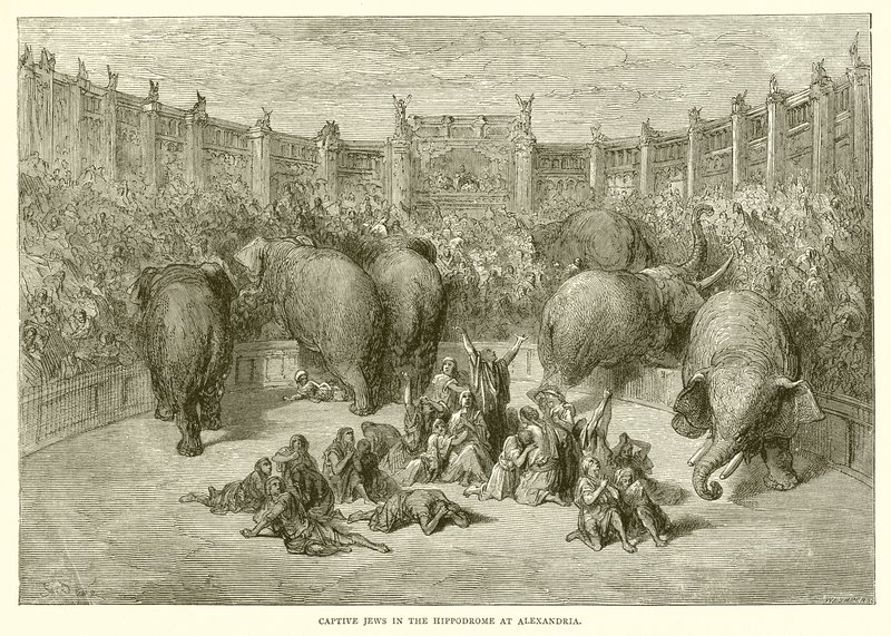Gefangene Juden im Hippodrom von Alexandria von Gustave Dore