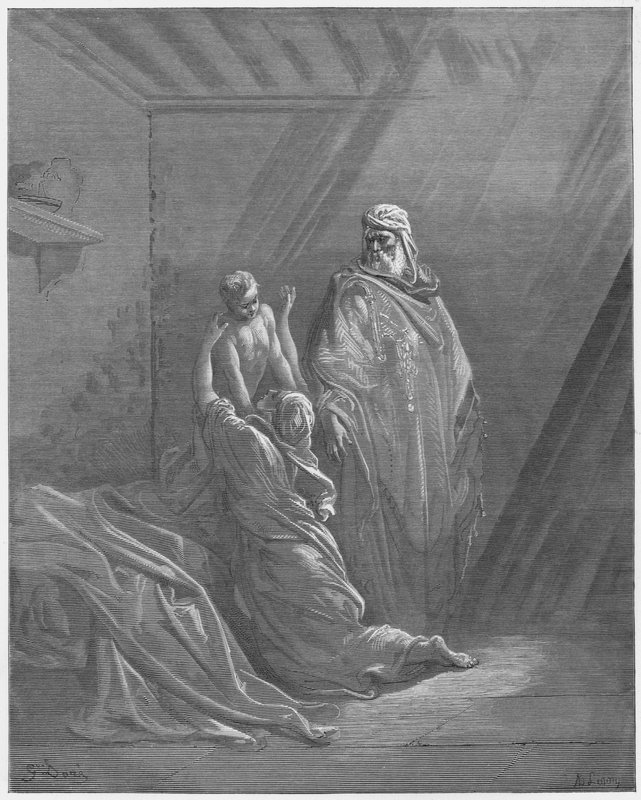 Gustave Doré Bibel: Elia erweckt den Sohn der Witwe von Zarpath von Gustave Dore