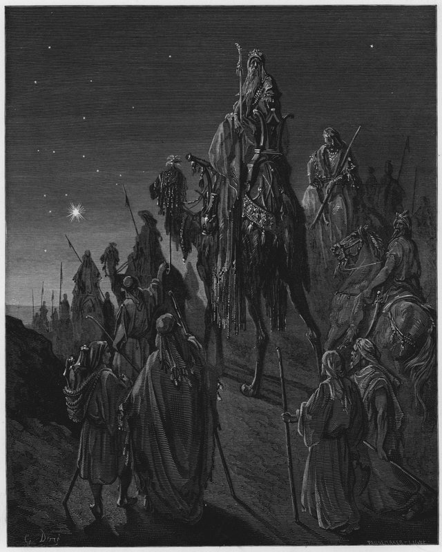 Gustave Doré Bibel: Die Weisen, geführt vom Stern von Gustave Dore